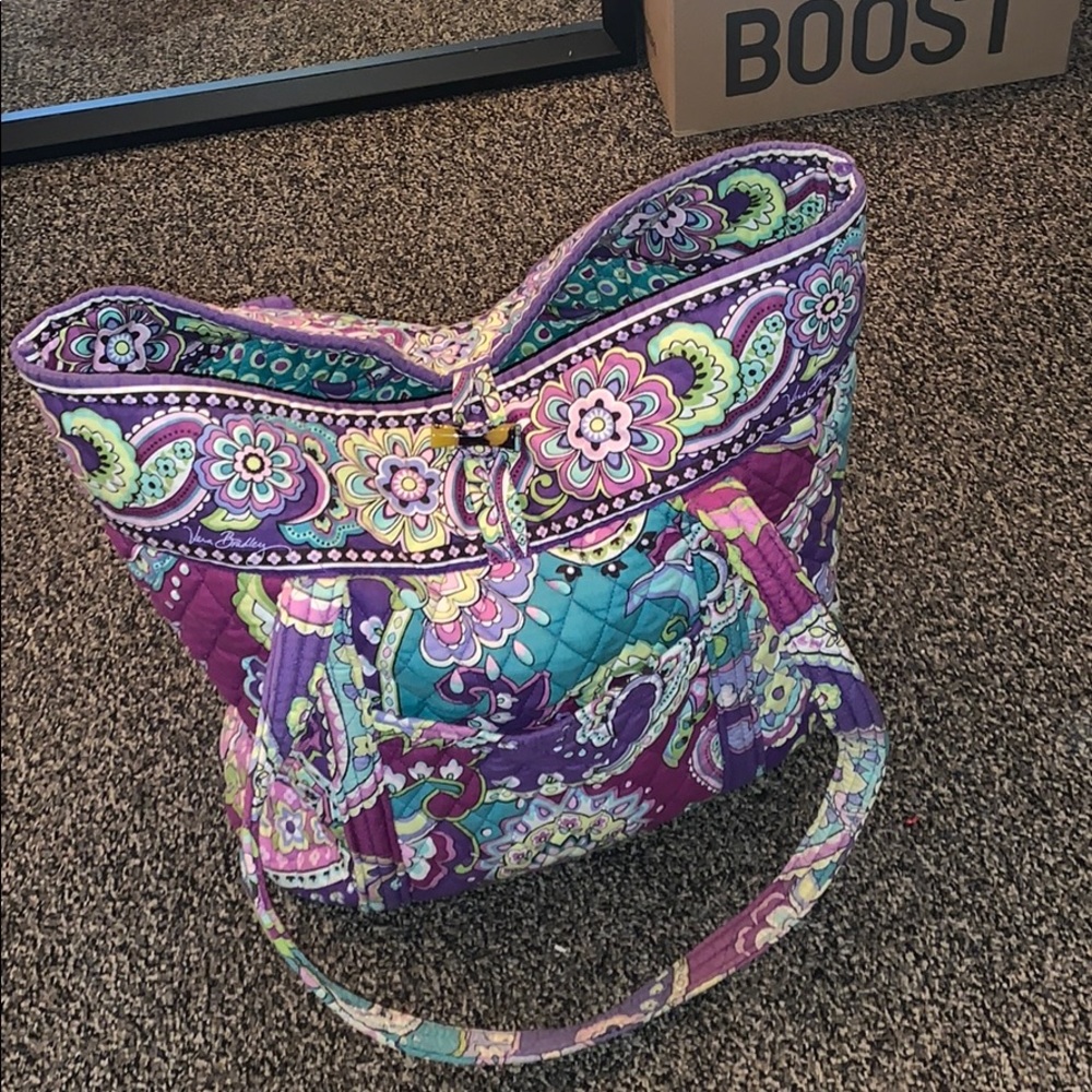 Purple Vera Bradley tote bag